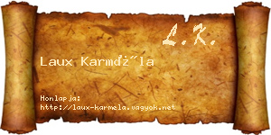 Laux Karméla névjegykártya